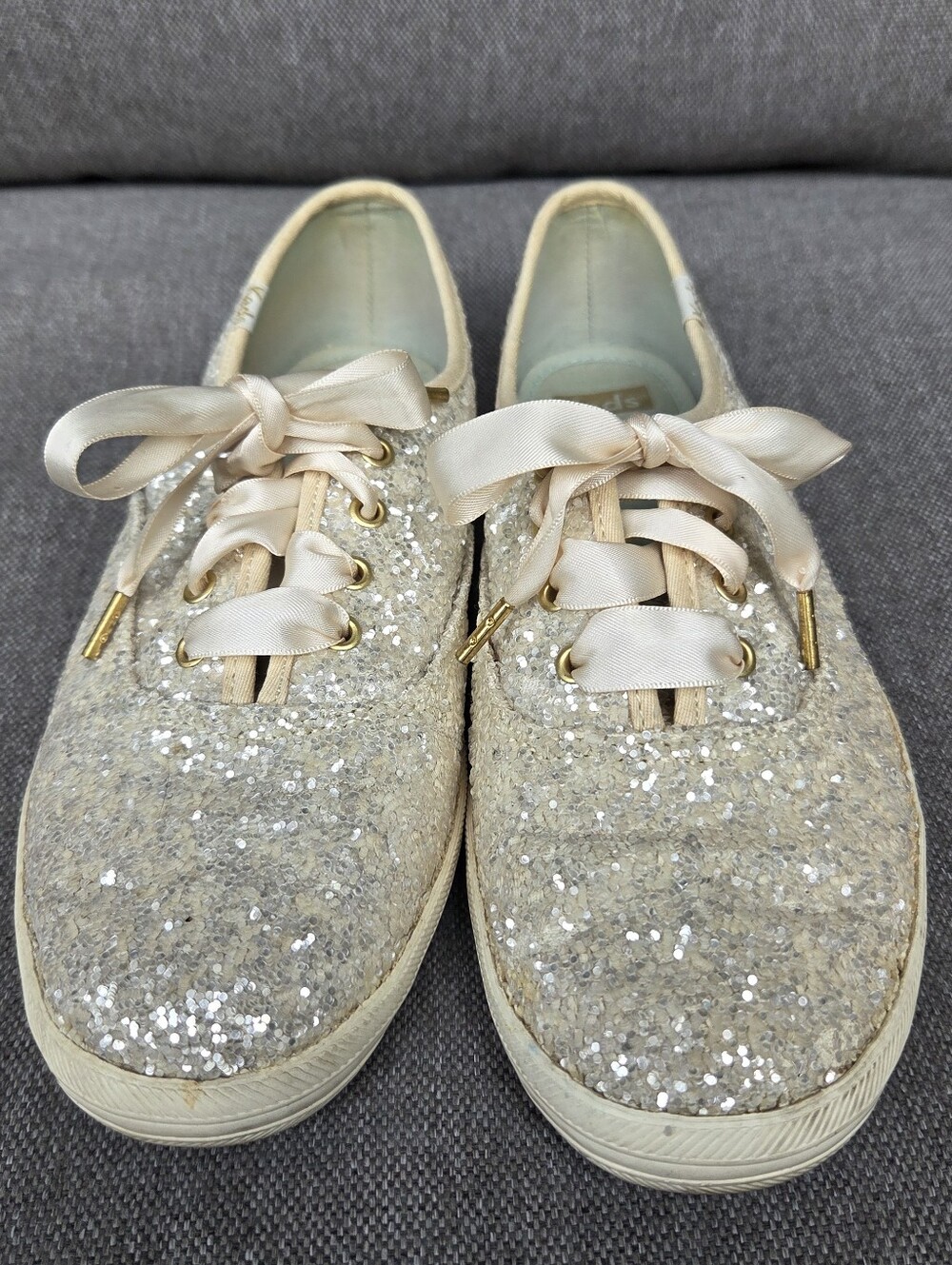Keds x Kate Spade New York Champion Silver Glitter Sneakers